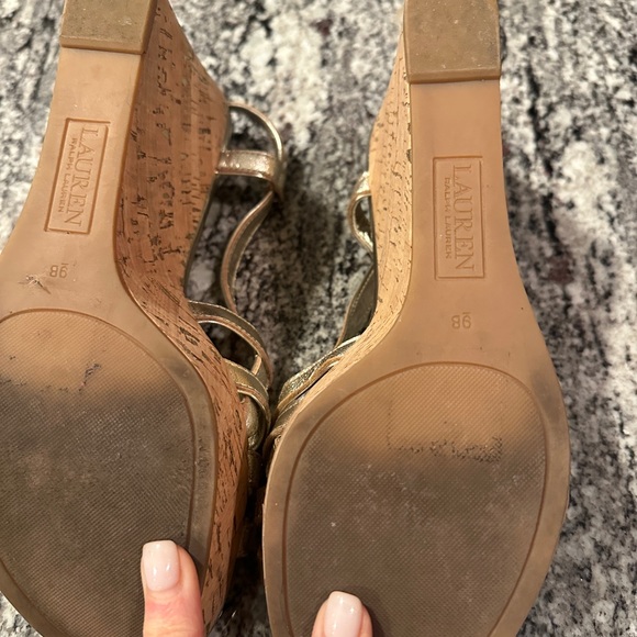Gold wedge sandals Ralph Lauren - Picture 5 of 5